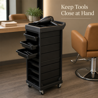 Chariot de Salon de Coiffure Écologique en Plastique, Meuble de Rangement Mobile Multi-Tiroirs pour Outils de Coiffure, Beauté, Spa et Barbier