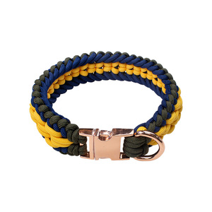 Luxury Custom Made Paracord Handmade Webbing Metal Buckle Dog <strong>Collar</strong> <strong>with</strong> Personalized Egraved <strong>Name</strong> ID Tag - Product Image 2