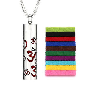 Hot Selling Hollow Design Stainless Steel Perfume <strong>Diffuser</strong> Essential Oil Aromatherapy Box Geometric Pendant <strong>Necklace</strong> for Couple - Product Image 6