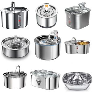 Distributeur d'eau pour animaux de compagnie en acier inoxydable Ly-004, matériau 304, type de bac pour chiens et chats, couleur argent, conception antidérapante - Product Image 1