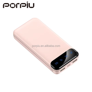 PORPIU Wholesale Custom Logo Portable Power Bank 20000mah Mobile Battery Charger Micro USB Input Interface Best Promotion