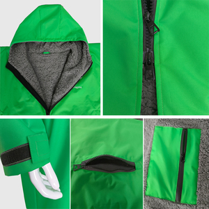 Recycled Waterproof Poncho Robe Long Sleeves Windproof /waterproof Changing Robe Sherpa Fleece Lining Waterproof <strong>Surf</strong> <strong>Coats</strong> - Product Image 3