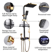 Robinetterie thermostatique portative moderne pour la maison, ensemble de douche pluie en laiton et ABS avec jet réglable, mitigeur de douche