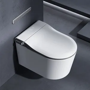 Siège de bidet intelligent avec veilleuse lavage à l'eau chaude froide télécommande toilette intelligente intelligente pour salle de bain mural