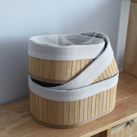 Rectangle Boîte Forme Tissé Panier En Bambou Panier De Rangement En Rotin pour La Décoration Intérieure