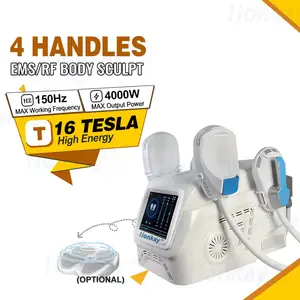 Equipamento de beleza ems com 4 alças, máquina ems para fisioterapia, massageador corporal, estimulador muscular, máquina para aliviar a dor