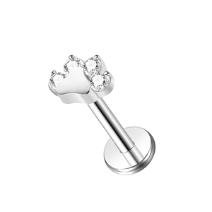 G23钛耳屏海螺软骨耳环Labret耳钉平背穿孔饰品螺旋轮叶内螺纹 - Product Image 1