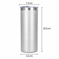 Gobelet isotherme personnalisé de 20 oz à double paroi en acier inoxydable 304, fin et droit, avec couvercle, idéal pour les voyages en voiture - Vente en gros