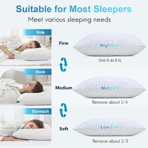 <span class=keywords><strong>Almohadas</strong></span> de cama de espuma viscoelástica triturada de refrigeración a precio de fábrica al por mayor para dormir - Product Image 4