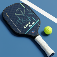Raket Pickleball Serat Karbon 12K Inti Sarang Lebah Thermoformed Permukaan Bertekstur Putaran Tinggi untuk Latihan