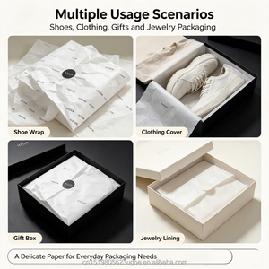 <span class=keywords><strong>Papel</strong></span> de Regalo <span class=keywords><strong>para</strong></span> Tiendas de Ropa, con Logotipo Personalizado, Impresión Dorada, Semitransparente, Blanco, Suave y Mate - Product Image 4