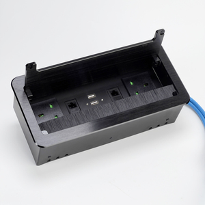 Prise de courant encastrée rabattable, indice de protection IP44, 10A, prise de courant de bureau multi-prises, 2 prises, port USB, dissimulée, finition brossée - Product Image 5