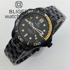 Orologio Automatico da Uomo BLIGER 31mm NH35, Quadrante Nero, Lancette C3 Luminose, Vetro Zaffiro, Corona, Bracciale in Acciaio Inossidabile, Subacqueo - Product Image 3