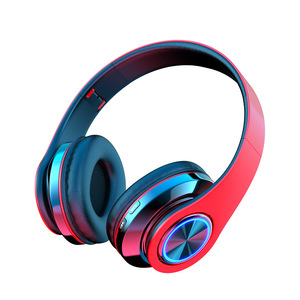 B39-auriculares inalámbricos por encima de la oreja, dispositivo de audio estéreo HIFI con micrófono y luz de respiración, compatible con <span class=keywords><strong>tarjeta</strong></span> TF y montado en la cabeza - Product Image 1