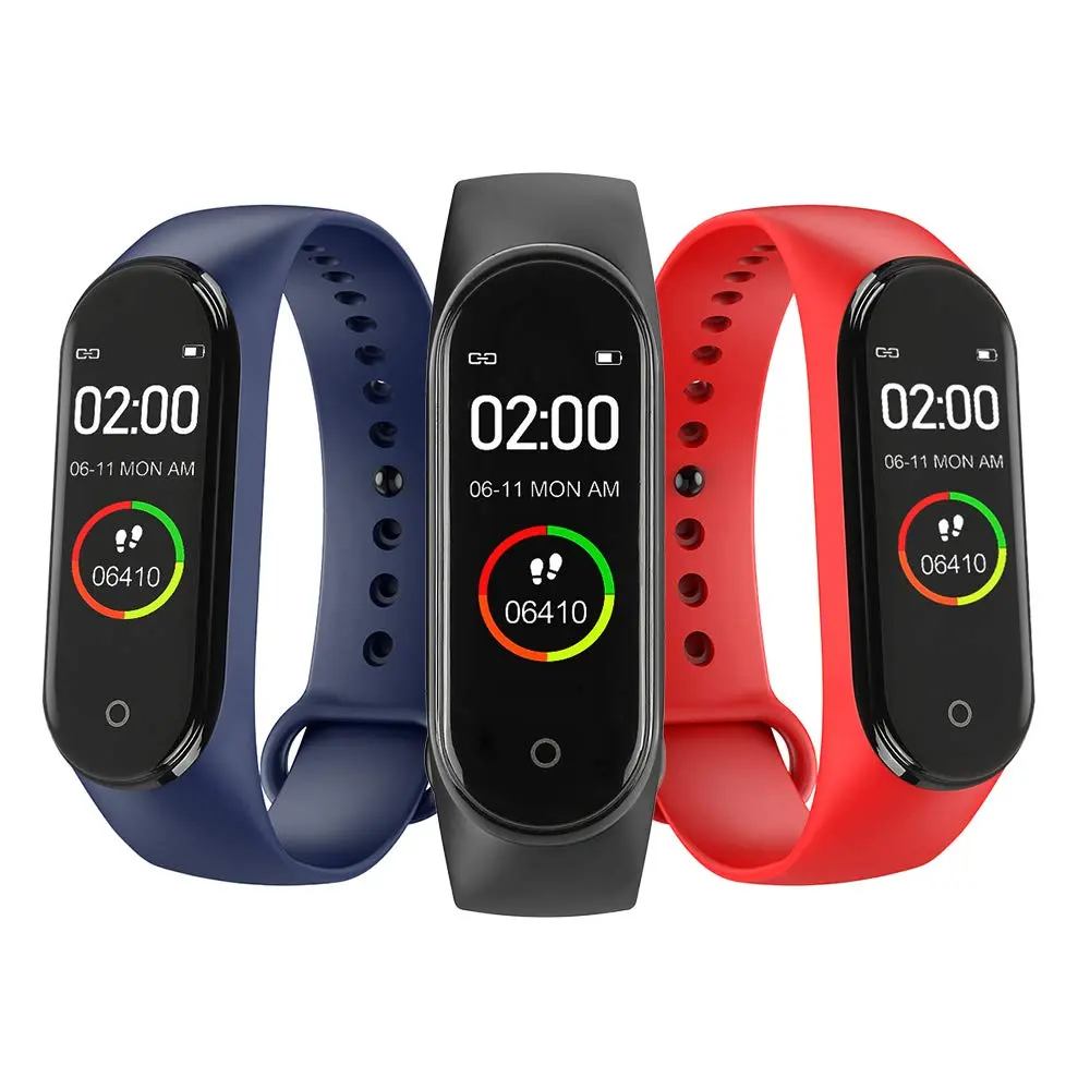 2021 Amazon Hot Selling Mi 4 Smart Watch M4 Smart Band Bracelet Hr Bp Fitness Tracker M4 Smartwatch