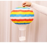 Lanterne en papier en forme de montgolfière colorée et écologique de 12 pouces pour la rentrée scolaire et la décoration de la maison