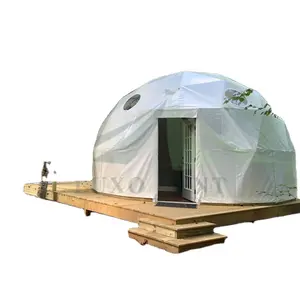 テントグランピングハウス8m直径キャンプ用フィルムカバー測地線ドーム中国製テント製造卸売価格
