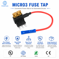 Porte-fusible Micro3 Blade 16AWG 150MM, support de fusible en dérivation étanche en cuivre 12V 32V pour voiture, camion, bateau, marine, moto