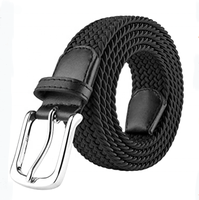 Ceinture élastique tressée décontractée et résistante, plusieurs couleurs au choix, livrée en coffret cadeau