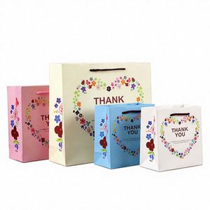 Custom Clothing Paper <b>Bag</b> with Logo <b>Pink</b> Recyclable Boutique Shopping <b>Bag</b> with Nylon Cotton Handle Factory Wholesale Packaging - Product Image 1