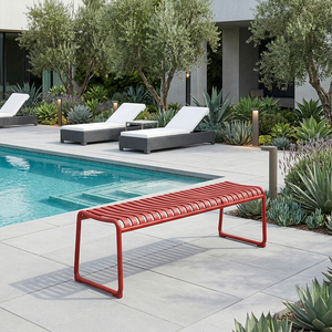 Muebles de Exterior de Aleación de Aluminio Personalizados, Banco de Jardín de Estilo Moderno para Parque, Patio, Cenas al Aire Libre, <span class=keywords><strong>Restaurante</strong></span> - Product Image 4