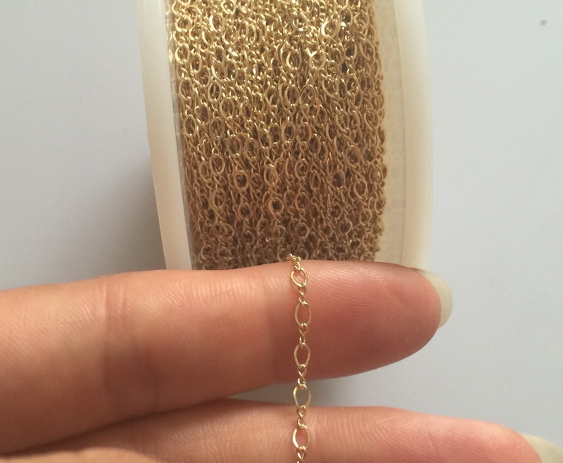 Deaigems 14K Gold Filled 8-Shaped Chain for Jewelry Making