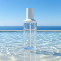 Étiquettes personnalisées Bouteille de lotion de 130ml Bouteille d'emballage de crème solaire pour les soins de la peau Bouteilles en verre de capacité cosmétique