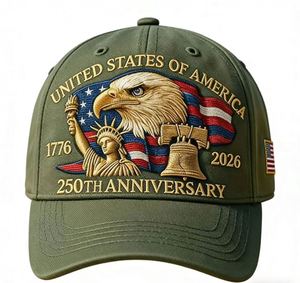 Casquette de baseball unisexe personnalisée pour le 250e anniversaire des États-Unis, avec statue d'aigle chauve, cloche de la Liberté et drapeau américain - Product Image 4