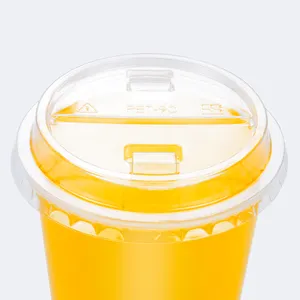 90mm लोकप्रिय शैली पारदर्शी अर्द्ध खुले पालतू कप Lids प्लास्टिक आधा खुला पालतू को शामिल किया गया