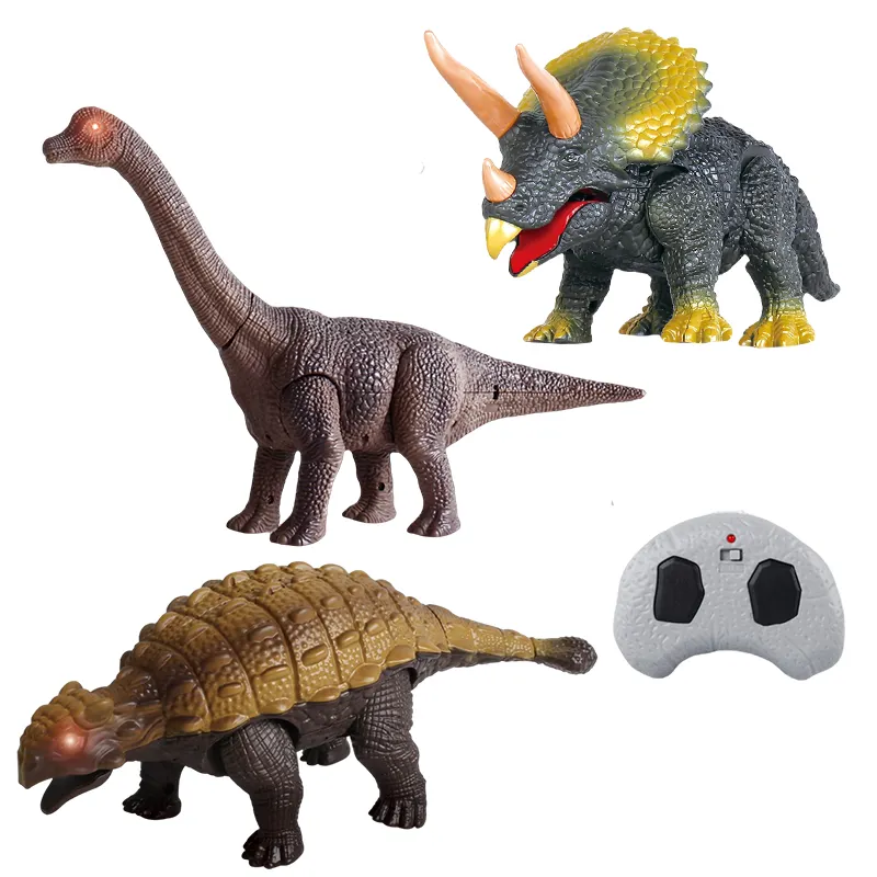 Kinder gehen Ankylo saurus Triceratops Tany stropheus Roboter Spielzeug Leben wie Tiermodell Kunststoff Infrarot Fernbedienung Rc Dinosaurier