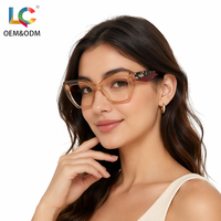 Monturas Ópticas Redondas Vintage de Acetato, Gafas Graduadas Retro de Borde Delgado para Lectura Diaria y Trabajo
