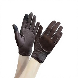 ถุงมือกอล์ฟหนัง PU สีน้ำตาลแบบเต็มนิ้ว หน้าจอสัมผัสได้ กันลื่น ระบายอากาศได้ดี ใช้ได้กับหน้าจอสัมผัส ถุงมือกีฬาสำหรับทุกเพศ - Product Image 1
