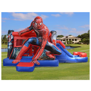 In Stock Spiderman PVC <b>Inflatable</b> House for Kids 4m Size & Easy Setup 5-8 Capacity House Spiderman <b>Inflatable</b> Cast - Product Image 1