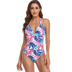 Traje de Baño de una Pieza para Mujer 2025, Color, Cuello en V, Estampado de Leopardo, Traje de Baño, Bikinis, Ropa de Playa - Product Image 3