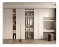 Armoire multifonctionnelle en bois pour chambre de filles Armoire de rangement Table de toilette Meuble penderie avec miroir
