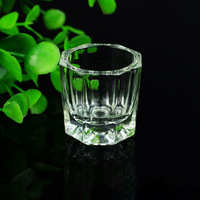 Plat Dappen en verre professionnel pour Nail Art support de liquide acrylique avec bol de dissolvant de vernis Gel tasse à ongles en cristal
