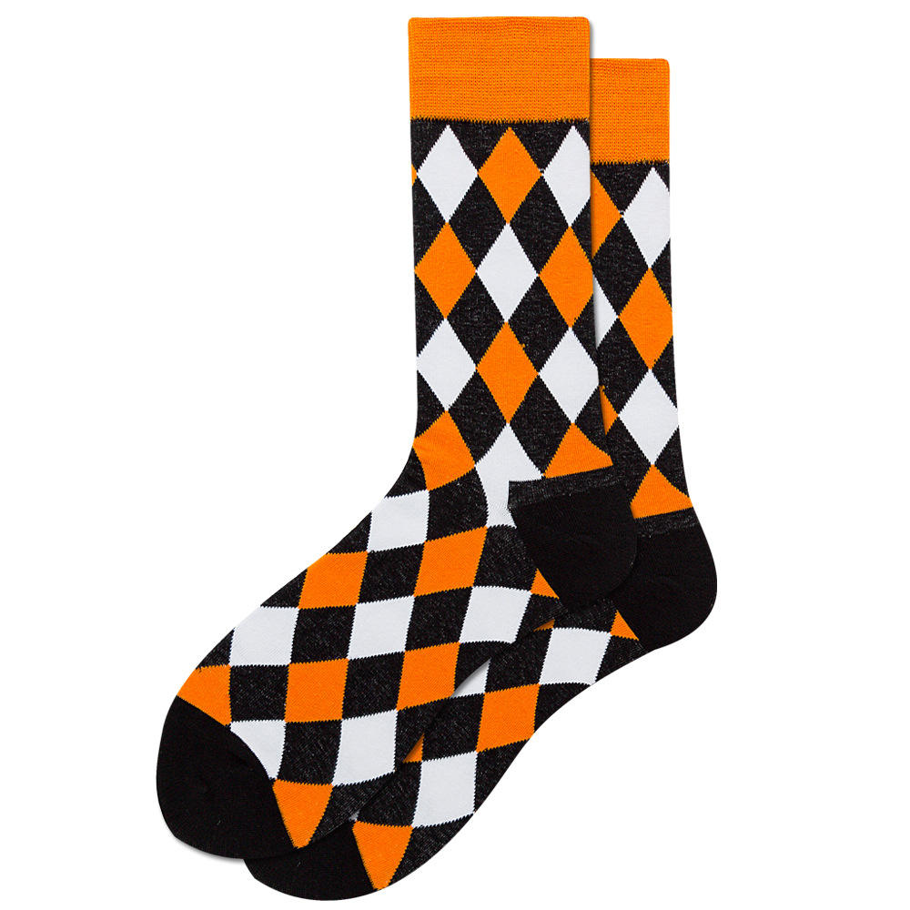 Carré orange noir et blanc