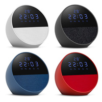 Funda de Tela y Plástico para Altavoz, Reloj Despertador Digital, Altavoz Estéreo Portátil de Cabecera con Pantalla, para Hogar, Oficina, Regalo