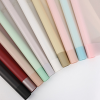 Papier d'emballage pour bouquet coréen translucide, couleur unie, imperméable, pour fleuriste, vente en gros
