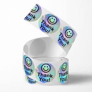 Notes de remerciement d'étiquette autocollante en forme de rouleau d'hologramme personnalisé - Product Image 4