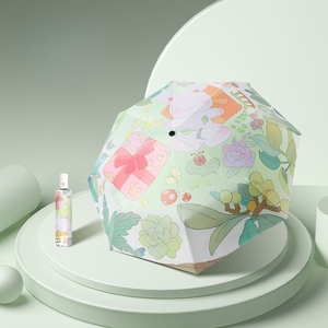 Petit parapluie portable pour sac à dos, impression couleur personnalisée, poignée renforcée, double usage, pare-soleil et abri contre la pluie - Product Image 1