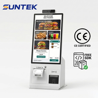 SUNTEK Terminal Punto de Venta de Autoservicio de 15.6 Pulgadas para Mostrador, Máquina Expendedora de Boletos con NFC e Impresora