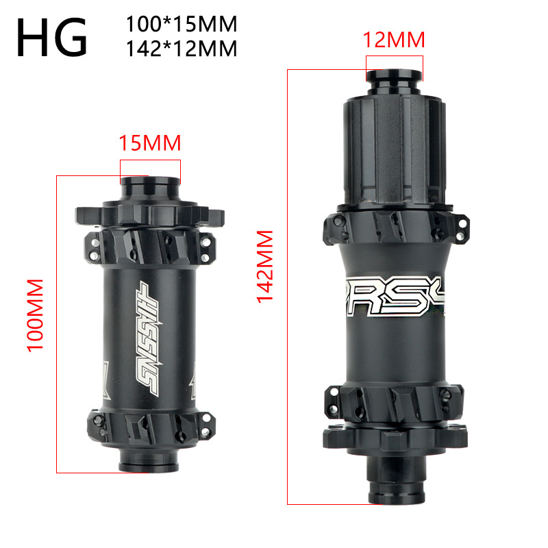 Black thru-axle HG 28Holes