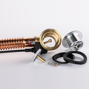 Ống Thoát Nước Bồn Tắm Tràn Kiểm Soát Dây Bánh Xe Tay Bật Lên Bằng Đồng Thau - Product Image 5