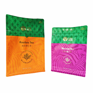 Impresión personalizada Embalaje de lujo Estampado en caliente Vacío 125g 250g 375G Rojo <span class=keywords><strong>Verde</strong></span> <span class=keywords><strong>Rooibos</strong></span> Té Café Bolsa de fondo plano con cremallera - Product Image 2