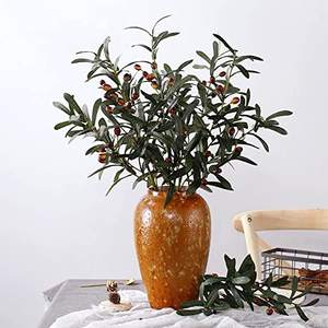 <span class=keywords><strong>Prix</strong></span> usine 74 cm <span class=keywords><strong>tige</strong></span> unique plantes d'olive artificielles branches feuilles pour la décoration de mariage de festival à la maison - Product Image 6