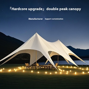 Super grande tente extérieure imperméable Wanchong Mountain Three Peaks Lotus Flower Sky Curtain Dome Single/Twin Peaks <span class=keywords><strong>Camping</strong></span> Gear - Product Image 6
