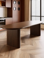 Antiker Vintage-Stil Ovaler Esstisch für Wohnzimmer Großer Langer Schreibtisch Designer-Arbeitsplatz