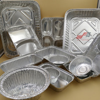 Emballage alimentaire plats jetables en feuille d'étain poêle à griller restauration plateau de récipient en Aluminium avec couvercle en plastique