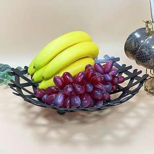 Giỏ Trái Cây Dây Sắt Kim Loại Màu Đen Bán Sỉ Thiết Kế Mới Cho Phòng Khách Nhà Bếp Khách Sạn - Product Image 5